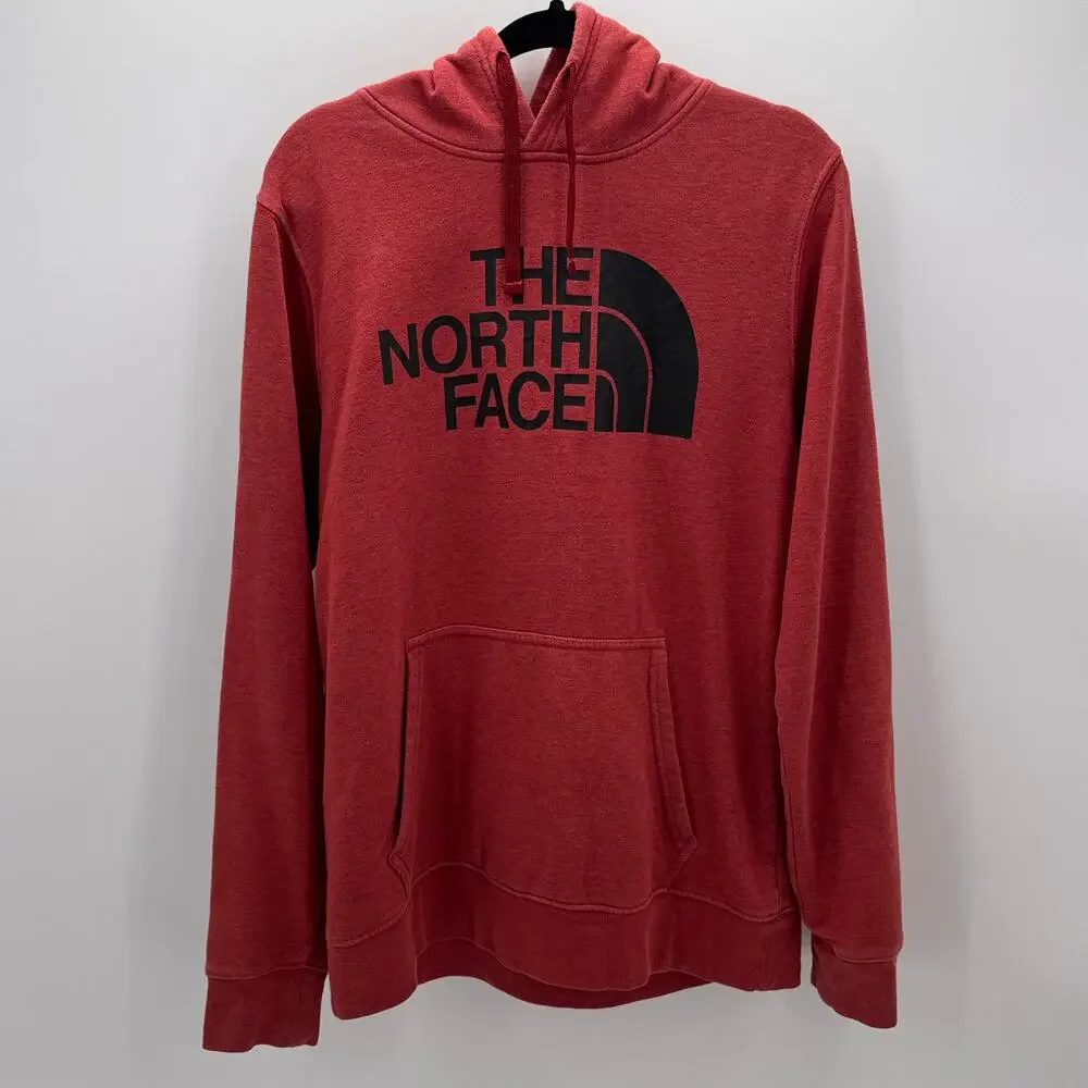 The North Face Hoodie Mens Large Red Pullover Sweatshirt Logo Casual Soft Fleece